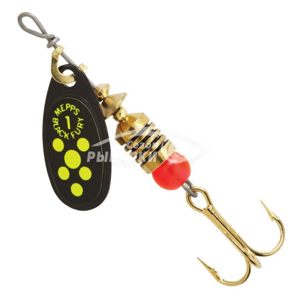 Вращающаяся блесна Mepps Comet Black Fury №1 black-fluo-chart