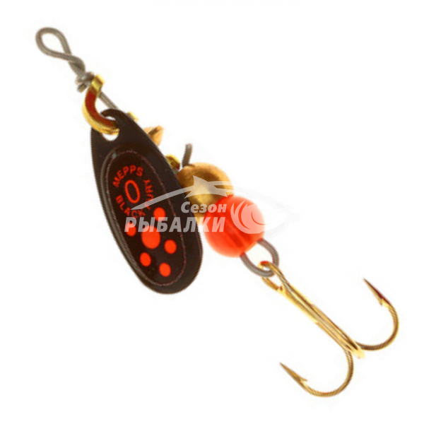 Вращающаяся блесна Mepps Comet Black Fury №1 black-fluo-orange