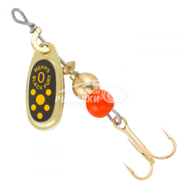 Вращающаяся блесна Mepps Comet Black Fury №1 gold-yellow