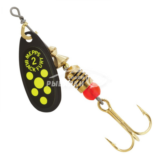 Вращающаяся блесна Mepps Comet Black Fury №2 black-fluo-chart