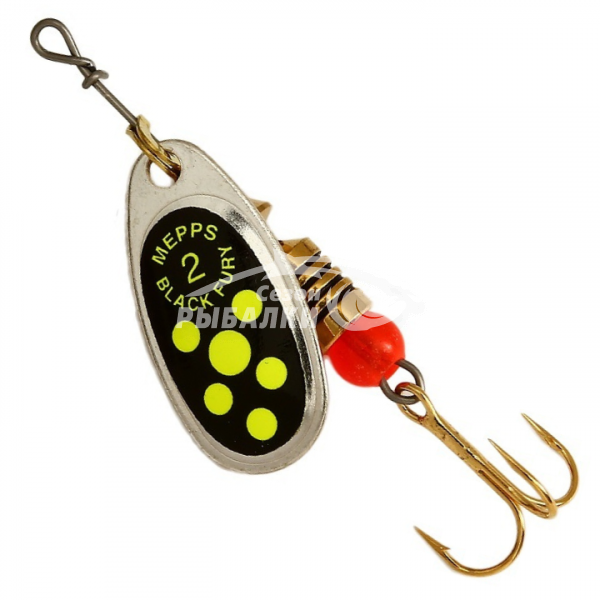 Вращающаяся блесна Mepps Comet Black Fury №2 silver-fluo-chart