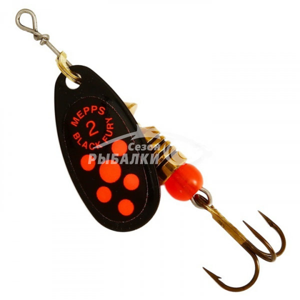 Вращающаяся блесна Mepps Comet Black Fury №2 black-fluo-orange
