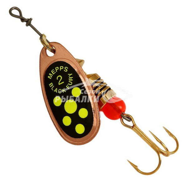 Вращающаяся блесна Mepps Comet Black Fury №2 copper-fluo-chart