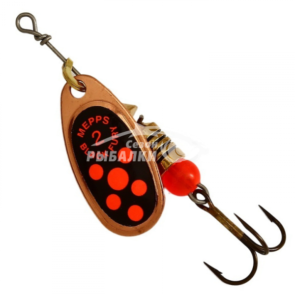 Вращающаяся блесна Mepps Comet Black Fury №2 copper-fluo-orange