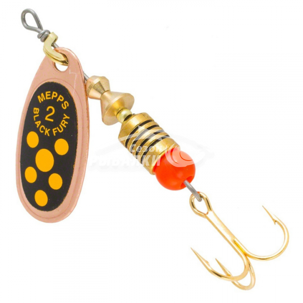 Вращающаяся блесна Mepps Comet Black Fury №2 copper-yellow