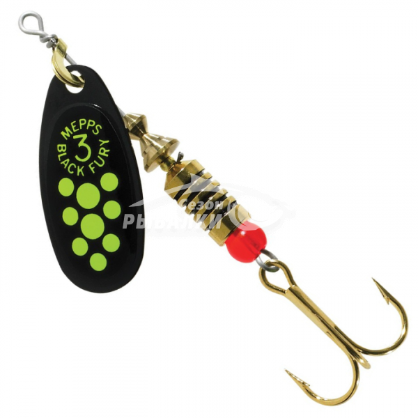 Вращающаяся блесна Mepps Comet Black Fury №3 black-fluo-chart