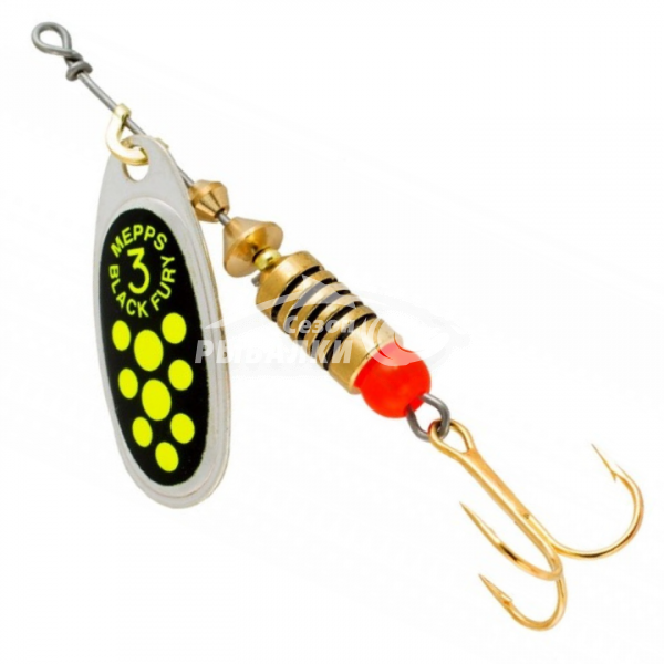 Вращающаяся блесна Mepps Comet Black Fury №3 silver-fluo-chart