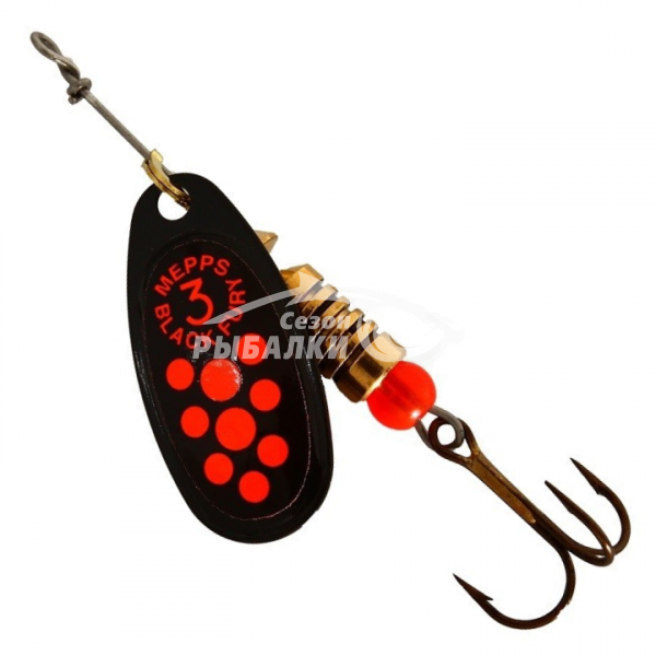 Вращающаяся блесна Mepps Comet Black Fury №3 black-fluo-orange
