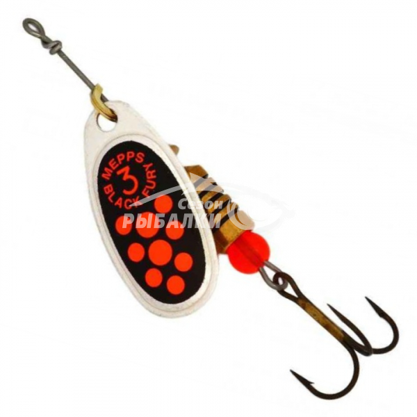 Вращающаяся блесна Mepps Comet Black Fury №3 silver-fluo-orange