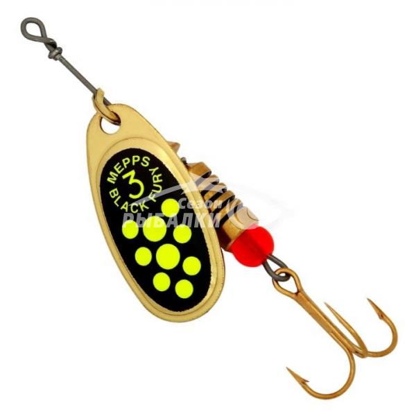 Вращающаяся блесна Mepps Comet Black Fury №3 gold-fluo-chart