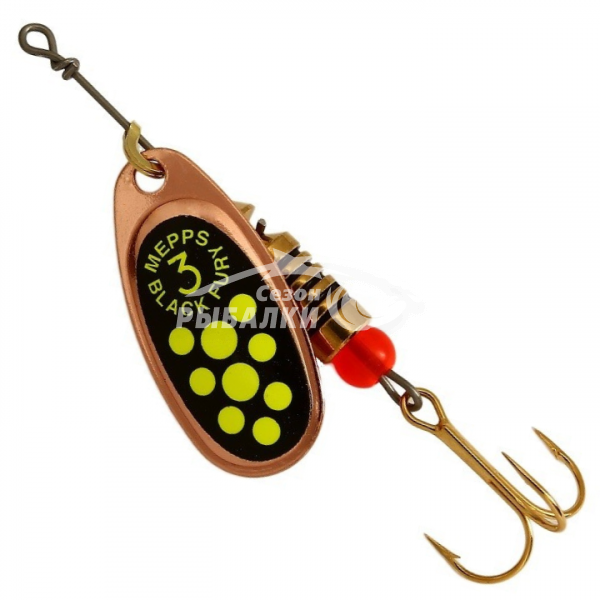 Вращающаяся блесна Mepps Comet Black Fury №3 copper-fluo-chart