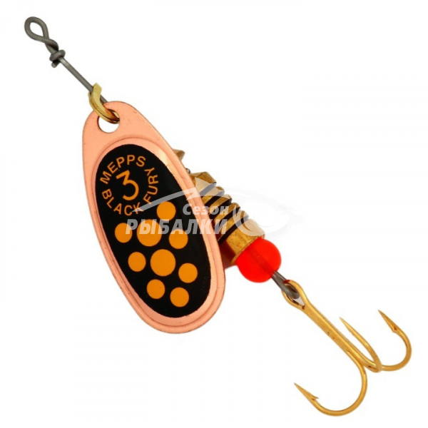 Вращающаяся блесна Mepps Comet Black Fury №3 copper-yellow