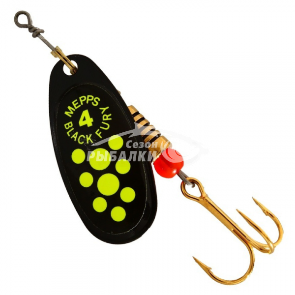 Вращающаяся блесна Mepps Comet Black Fury №4 black-fluo-chart