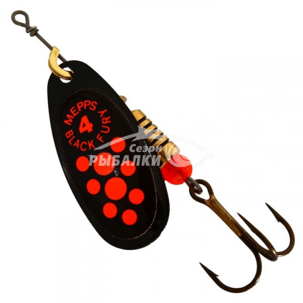 Вращающаяся блесна Mepps Comet Black Fury №4 black-fluo-orange
