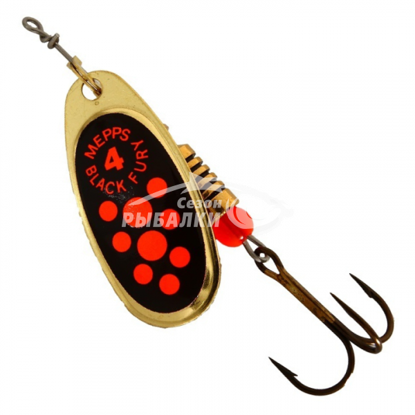Вращающаяся блесна Mepps Comet Black Fury №4 gold-fluo-orange
