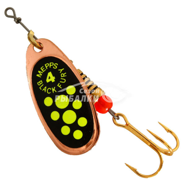 Вращающаяся блесна Mepps Comet Black Fury №4 copper-fluo-chart