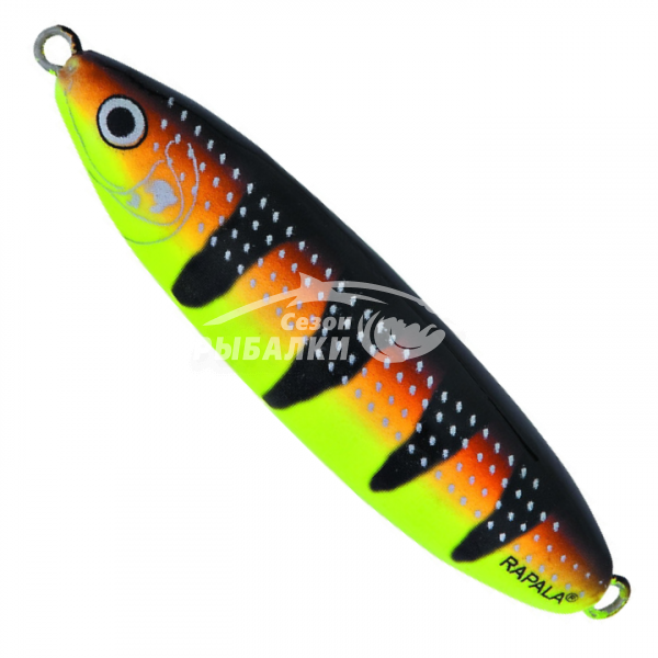 Колеблющаяся блесна-незацепляйка Rapala Minnow Spoon 8см, цвет FYBT