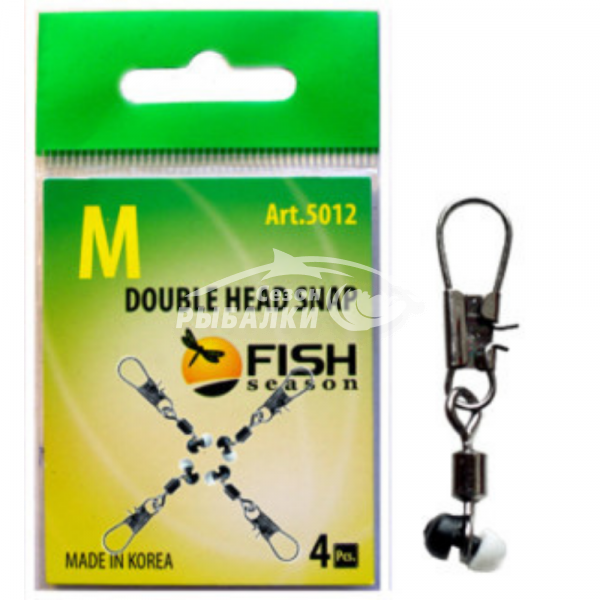 Застежка с вертлюжком двойной пластик Double Head Snap S