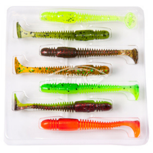 Мягкая съедобная приманка Lucky John Pro Series Tioga 2.4 цвет MIX1