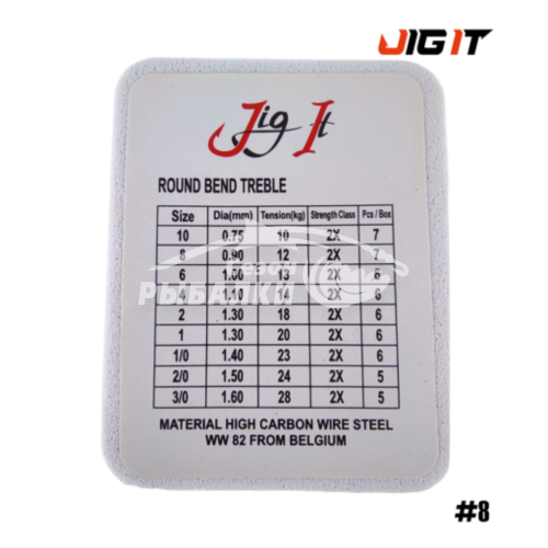 Тройник JIG IT Round bend treble hooks #6