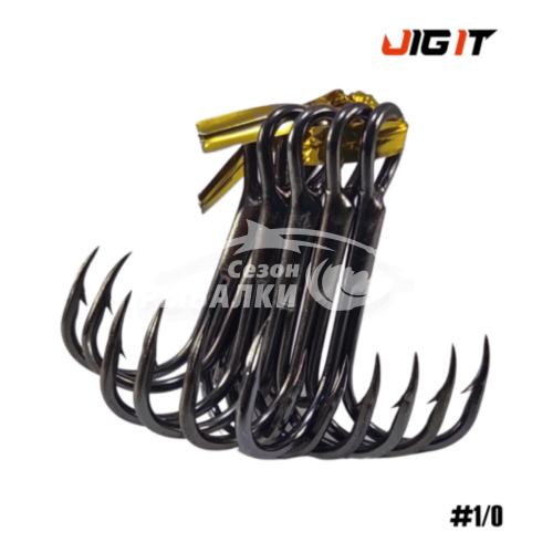 Тройник JIG IT Round bend treble hooks #1 Тройник JIG IT Round bend treble hooks #1