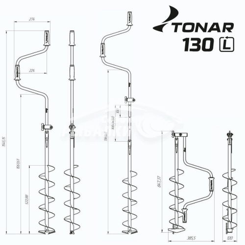 Ледобур барнаульский Тонар ЛР-130T телескопический
