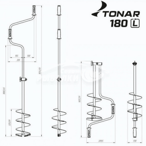Ледобур барнаульский Тонар ЛР-180Д двуручный