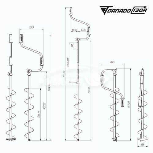 Ледобур барнаульский Тонар Торнадо-М2 130мм