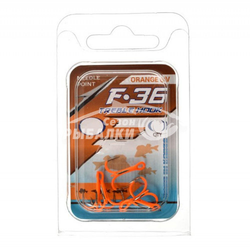 Крючок тройной Flagman Treble hook F36 Orange №14 Крючок тройной Flagman Treble hook F36 Orange №14
