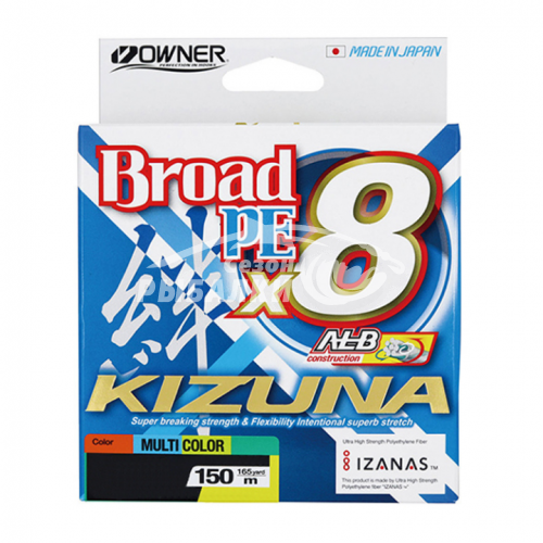 Шнур OWNER Kizuna X8 Broad PE multi color 10м 150м 0.29мм
