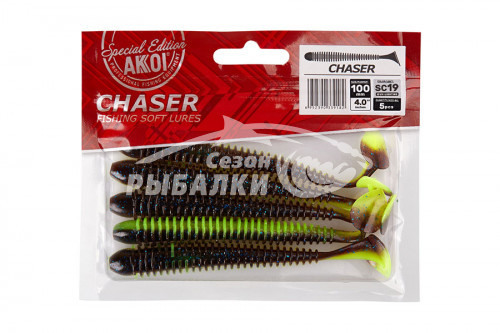 Приманка cиликоновая Akkoi CHASER 100мм, цвет - SC19 Приманка cиликоновая Akkoi CHASER 100мм, цвет - SC19