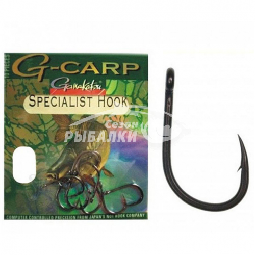 Крючок карповый Gamakatsu G-Carp Specialist Hook №1/0