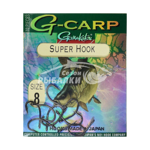 Крючки карповые Gamakatsu G-Carp Super Hook №8